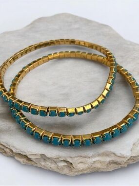 Turquoise Tennis Stretch Bracelet Set